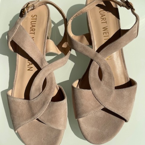 Stuart Weitzman Size 7 Suede Sandals, light pink - Worn once - Picture 5 of 10